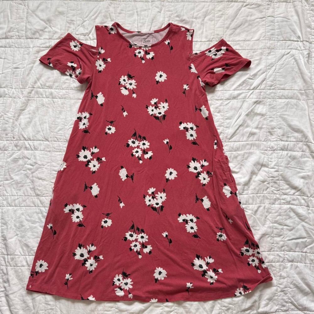 Bixby Nomad Cold shoulder floral flowy dress girls L 12/14 cottagecore prairie